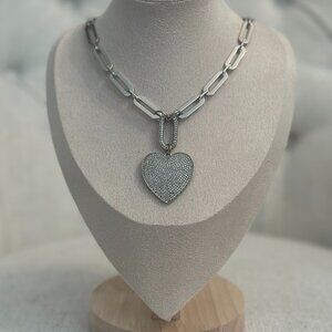 11inch Silver Heart Necklace